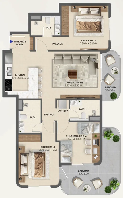 3 Bedroom